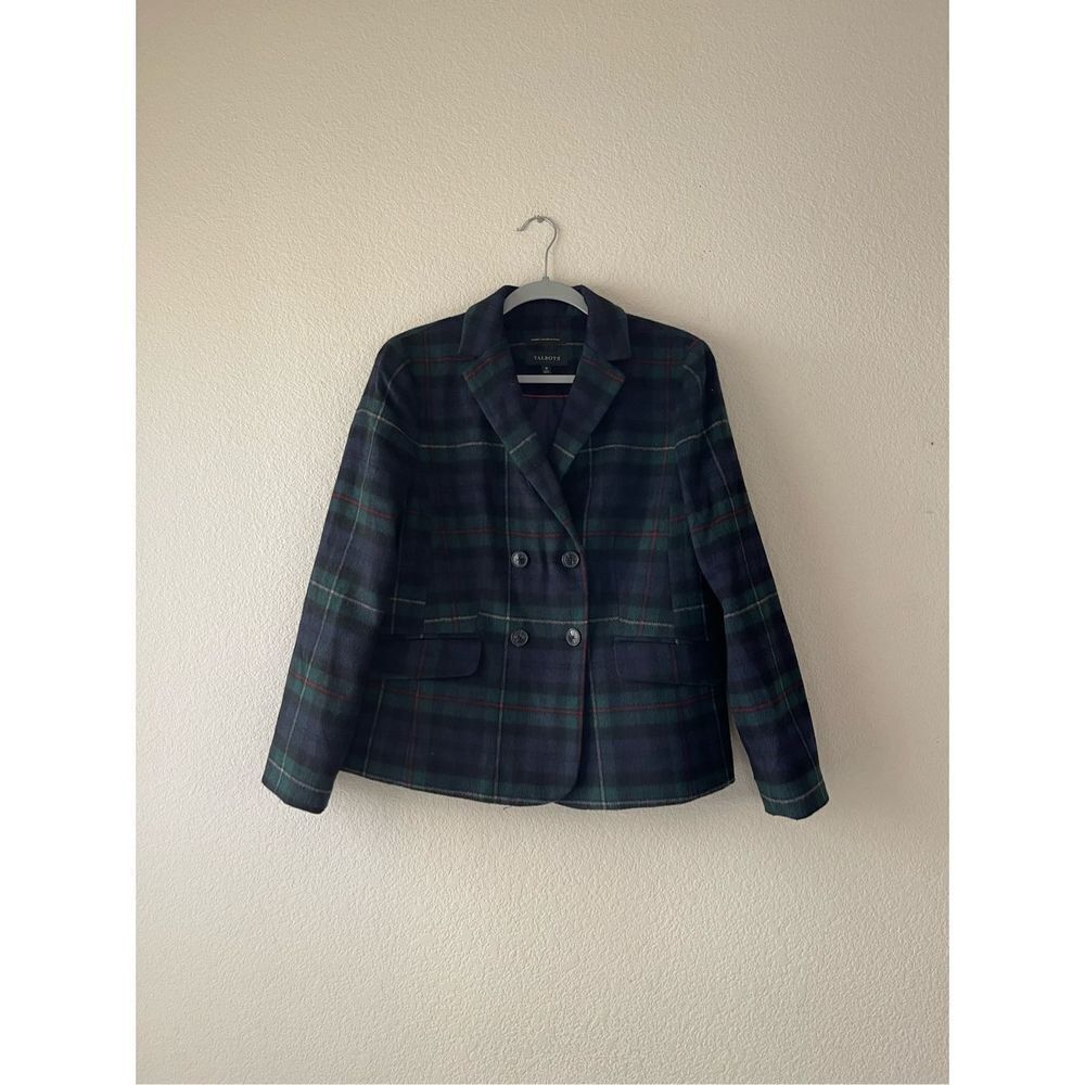 New Talbots‎ wool plaid peacoat size 10